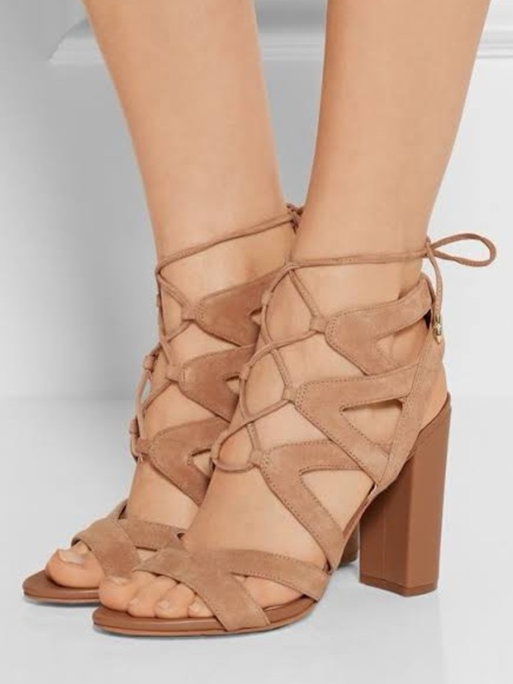 Nude Sam Edelman Suede Block Heels